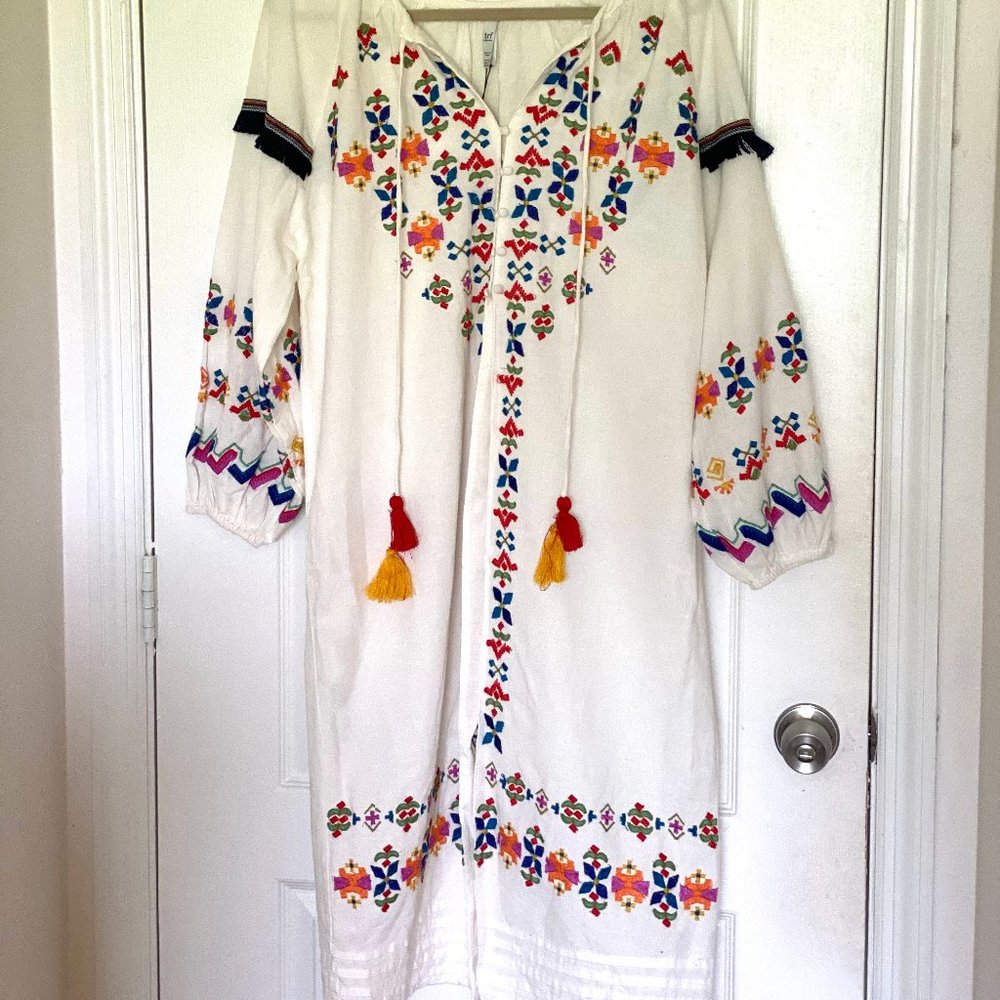 ZARA Summer Classic Embroidered Midi Tunic